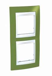 SE Unica Хамелеон Фисташковый/Бел Рамка 2-ая вертикальная арт. MGU6.004V.866