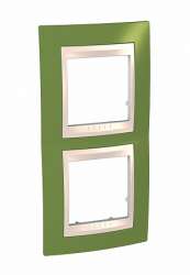 SE Unica Хамелеон Фисташковый/Беж Рамка 2-ая вертикальная арт. MGU6.004V.566