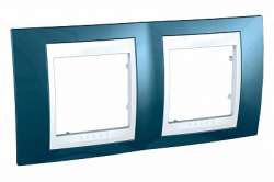 SE Unica Хамелеон Голубой лед/Бел Рамка 2-ая горизонтальная арт. MGU6.004.854