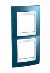 SE Unica Хамелеон Голубой лед/Бел Рамка 2-ая вертикальная арт. MGU6.004V.854