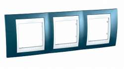 SE Unica Хамелеон Голубой лед/Бел Рамка 3-ая горизонтальная арт. MGU6.006.854