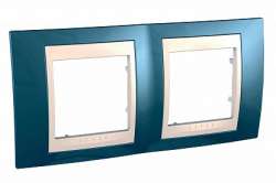 SE Unica Хамелеон Голубой лед/Беж Рамка 2-ая горизонтальная арт. MGU6.004.554