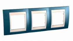 SE Unica Хамелеон Голубой лед/Беж Рамка 3-ая горизонтальная арт. MGU6.006.554