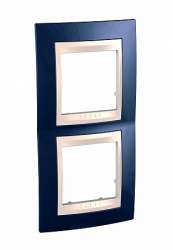 SE Unica Хамелеон Индиго/Беж Рамка 2-ая вертикальная арт. MGU6.004V.542