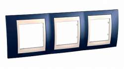 SE Unica Хамелеон Индиго/Беж Рамка 3-ая горизонтальная арт. MGU6.006.542