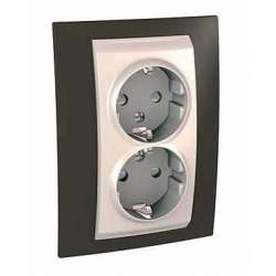 SE Unica Хамелеон Какао Розетка 2-ая с/з (бежевая вставка) арт. MGU63.067.571