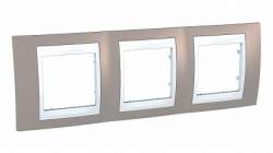 SE Unica Хамелеон Коричневый/Бел Рамка 3-ая горизонтальная арт. MGU6.006.874