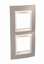 SE Unica Хамелеон Коричневый/Беж Рамка 2-ая вертикальная арт. MGU6.004V.574