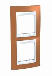 SE Unica Хамелеон Оранжевый/Бел Рамка 2-ая вертикальная арт. MGU6.004V.869