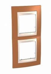 SE Unica Хамелеон Оранжевый/Беж Рамка 2-ая вертикальная арт. MGU6.004V.569