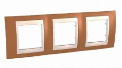 SE Unica Хамелеон Оранжевый/Беж Рамка 3-ая горизонтальная арт. MGU6.006.569