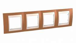 SE Unica Хамелеон Оранжевый/Беж Рамка 4-ая горизонтальная арт. MGU6.008.569