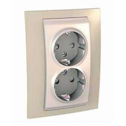 SE Unica Хамелеон Песчаный Розетка 2-ая с/з (бежевая вставка) арт. MGU63.067.567