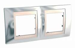 SE Unica Хамелеон Серебро/Беж Рамка 2-ая горизонтальная арт. MGU66.004.510