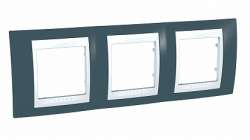 SE Unica Хамелеон Серо-Зеленый/Бел Рамка 3-ая горизонтальная арт. MGU6.006.877