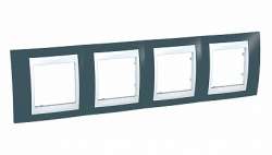 SE Unica Хамелеон Серо-Зеленый/Бел Рамка 4-ая горизонтальная арт. MGU6.008.877