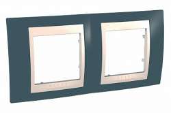 SE Unica Хамелеон Серо-Зеленый/Беж Рамка 2-ая горизонтальная арт. MGU6.004.577