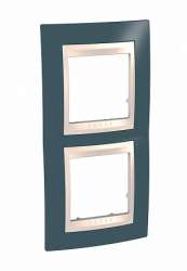 SE Unica Хамелеон Серо-Зеленый/Беж Рамка 2-ая вертикальная арт. MGU6.004V.577