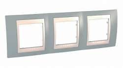 SE Unica Хамелеон Серый/Беж Рамка 3-ая горизонтальная арт. MGU6.006.565