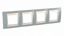 SE Unica Хамелеон Серый/Беж Рамка 4-ая горизонтальная арт. MGU6.008.565