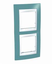 SE Unica Хамелеон Синий/Бел Рамка 2-ая вертикальная арт. MGU6.004V.873