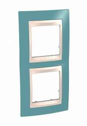 SE Unica Хамелеон Синий/Беж Рамка 2-ая вертикальная арт. MGU6.004V.573