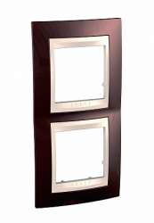 SE Unica Хамелеон Терракотовый/Беж Рамка 2-ая вертикальная арт. MGU6.004V.551