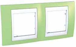 SE Unica Хамелеон Зеленое Яблоко/Бел Рамка 2-ая горизонтальная арт. MGU6.004.863