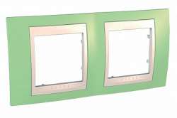 SE Unica Хамелеон Зеленое Яблоко/Беж Рамка 2-ая горизонтальная арт. MGU6.004.563