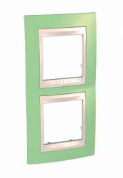 SE Unica Хамелеон Зеленое Яблоко/Беж Рамка 2-ая вертикальная арт. MGU6.004V.563