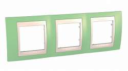 SE Unica Хамелеон Зеленое Яблоко/Беж Рамка 3-ая горизонтальная арт. MGU6.006.563