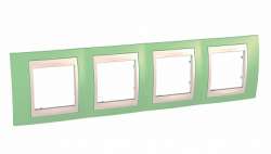 SE Unica Хамелеон Зеленое Яблоко/Беж Рамка 4-ая горизонтальная арт. MGU6.008.563
