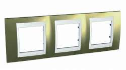 SE Unica Хамелеон Золото/Бел Рамка 3-ая горизонтальная арт. MGU66.006.804