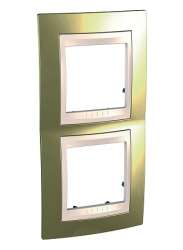 SE Unica Хамелеон Золото/Беж Рамка 2-ая вертикальная арт. MGU66.004V.504