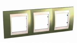 SE Unica Хамелеон Золото/Беж Рамка 3-ая горизонтальная арт. MGU66.006.504