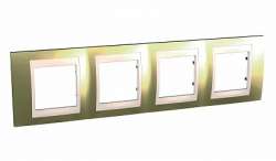 SE Unica Хамелеон Золото/Беж Рамка 4-ая горизонтальная арт. MGU66.008.504