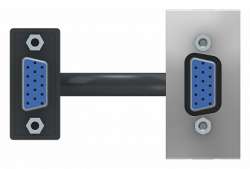 SE Unica Modular Алюминий Розетка HD15 female (VGA), 1 модуль арт. NU343230
