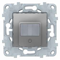 SE Unica New Алюминий Датчик движения Wiser c универсальным кноп. LED диммером арт. NU552730