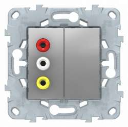 SE Unica New Алюминий Розетка 3 RCA арт. NU543130