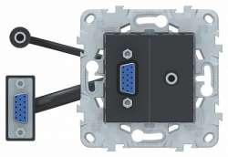 SE Unica New Антрацит Розетка HD15+Minijack арт. NU593254