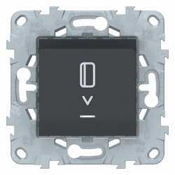 SE Unica New Антрацит Выключатель карточный, с подсветкой, 10А арт. NU528354