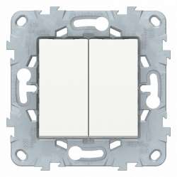 SE Unica New Бел Переключатель 2-клав, перекрестный, 2 x сх. 7, 10 AX, 250В арт. NU521518