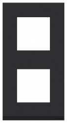 SE Unica Pure Каучук/Антрацит Рамка 2-ная вертикальная арт. NU6004V82