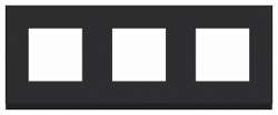 SE Unica Pure Каучук/Антрацит Рамка 3-ная горизонтальная арт. NU600682