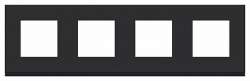 SE Unica Pure Каучук/Антрацит Рамка 4-ная горизонтальная арт. NU600882