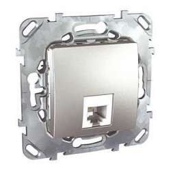 SE Unica Top Алюминий Розетка ТЛФ 1-ая RJ11 4 контакта арт. MGU5.492.30ZD