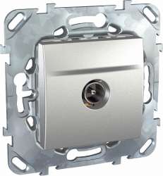 SE Unica Top Алюминий Розетка TV проходная арт. MGU5.463.30ZD