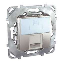 SE Unica Top Алюминий Розетка компьютерная 1-ая RJ45 кат.5Е с полем для надписи арт. MGU5.421.30ZD