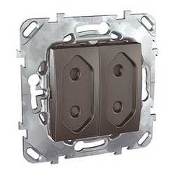 SE Unica Top Графит Розетка 2-ая, б/з, 10А, со шторками, для узких вилок арт. MGU5.3131.12ZD