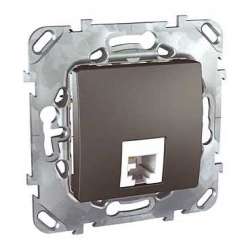 SE Unica Top Графит Розетка ТЛФ 1-ая RJ11 4 контакта арт. MGU5.492.12ZD